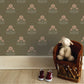 Blooming Poppies Wallpaper in Green/Blush