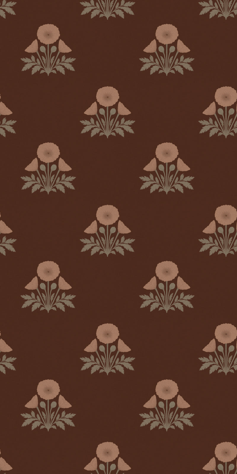 Blooming Poppies in Maroon/Blush color