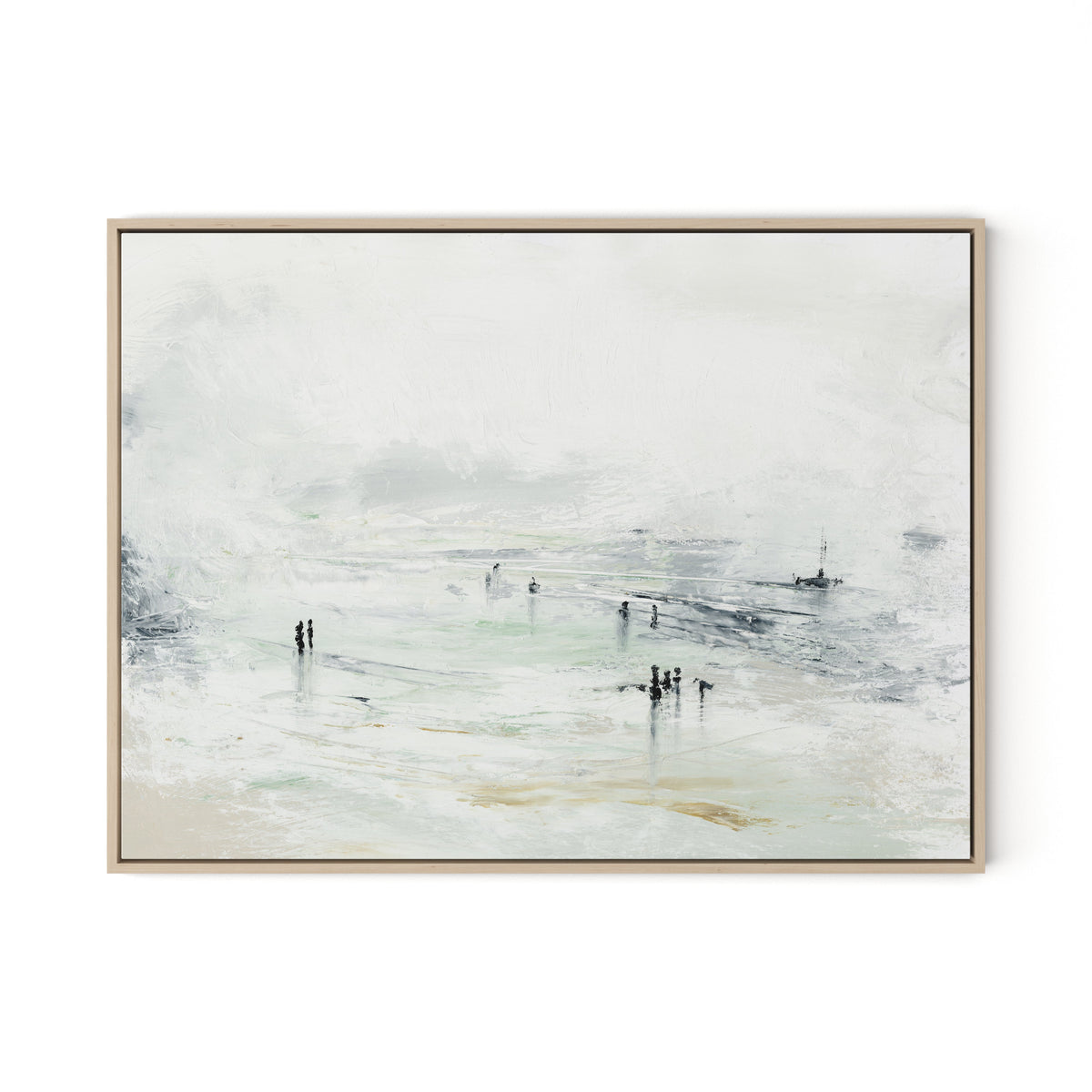 Ebb and Flow Canvas Floater Framed / 32 x 24 in / Natural Maple