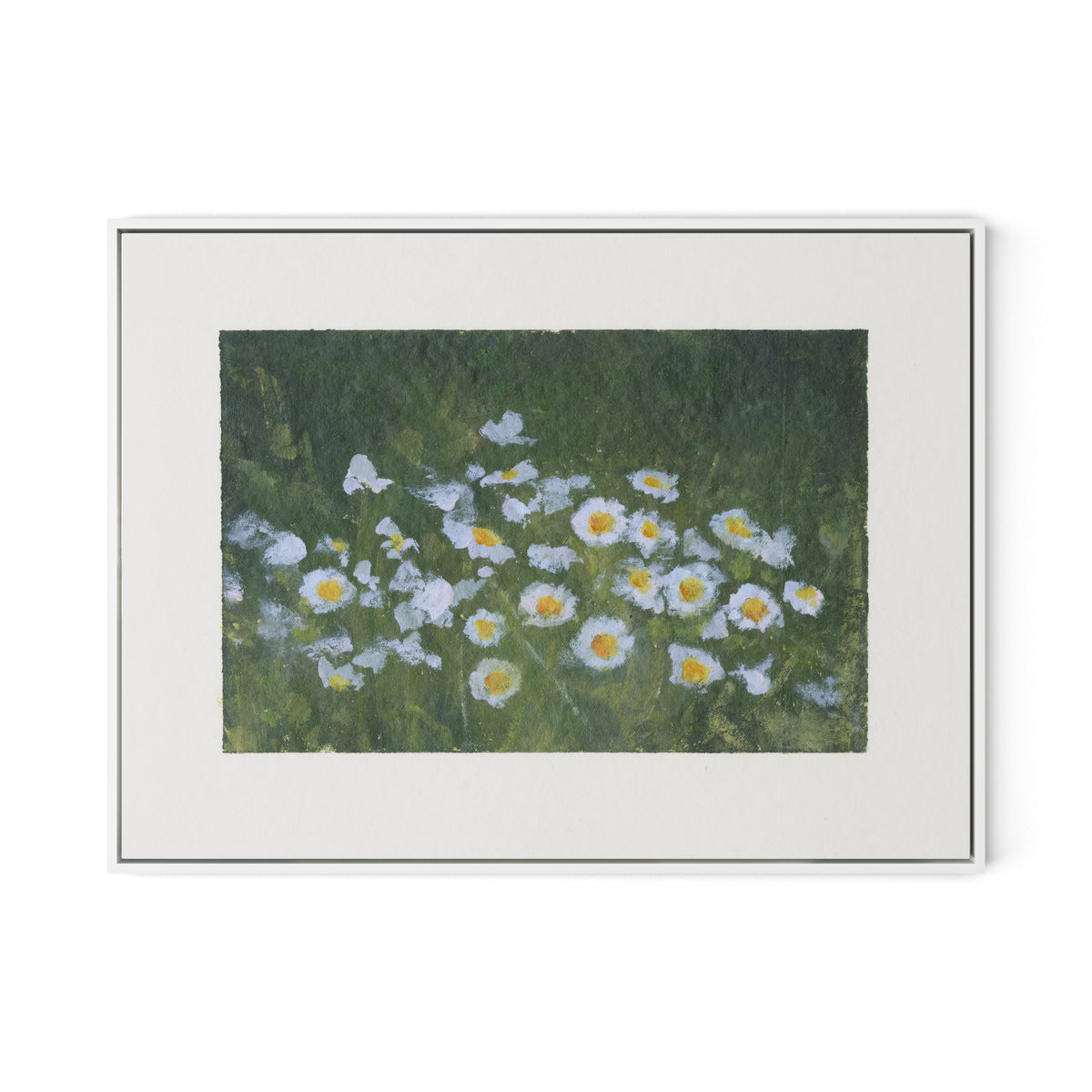 Wildflower Constellations XIX with border Canvas Floater Framed / 32 x 24 in / White