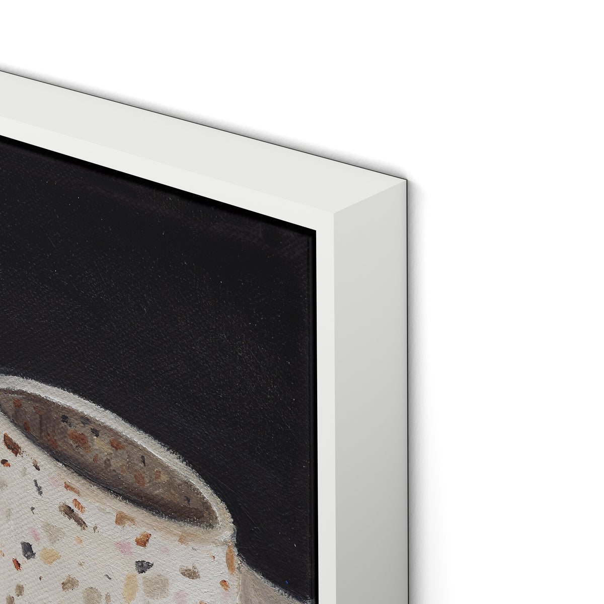 Terrazzo Vase Canvas Floater Framed / 32 x 17 in / White