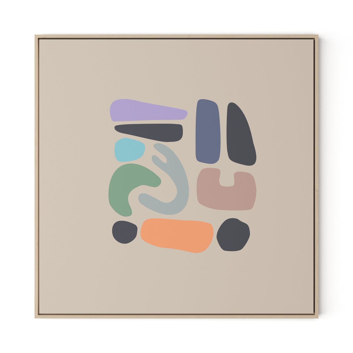 Artifacts 4 Canvas Floater Framed / 32 x 32 in / Natural Maple