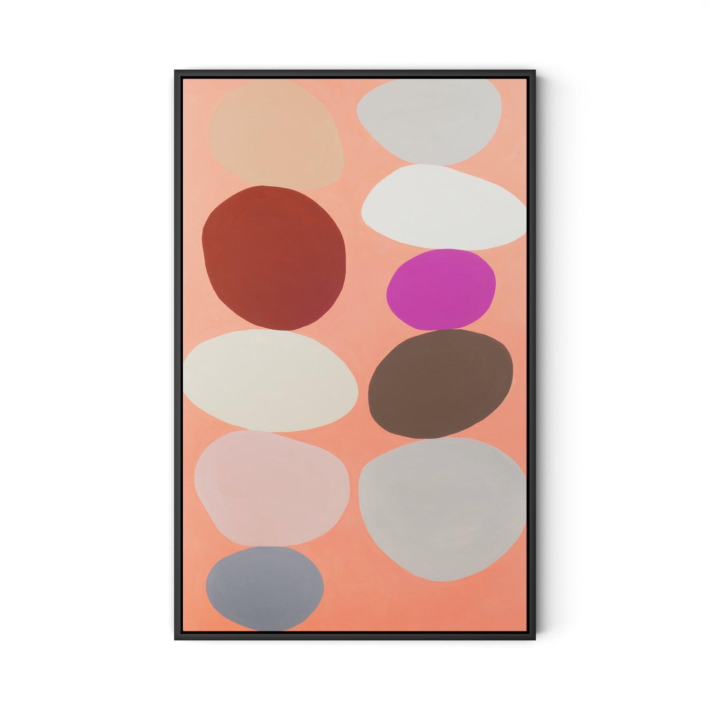 Pink Party Stack Canvas Floater Framed / 20.5 x 32 in / Black