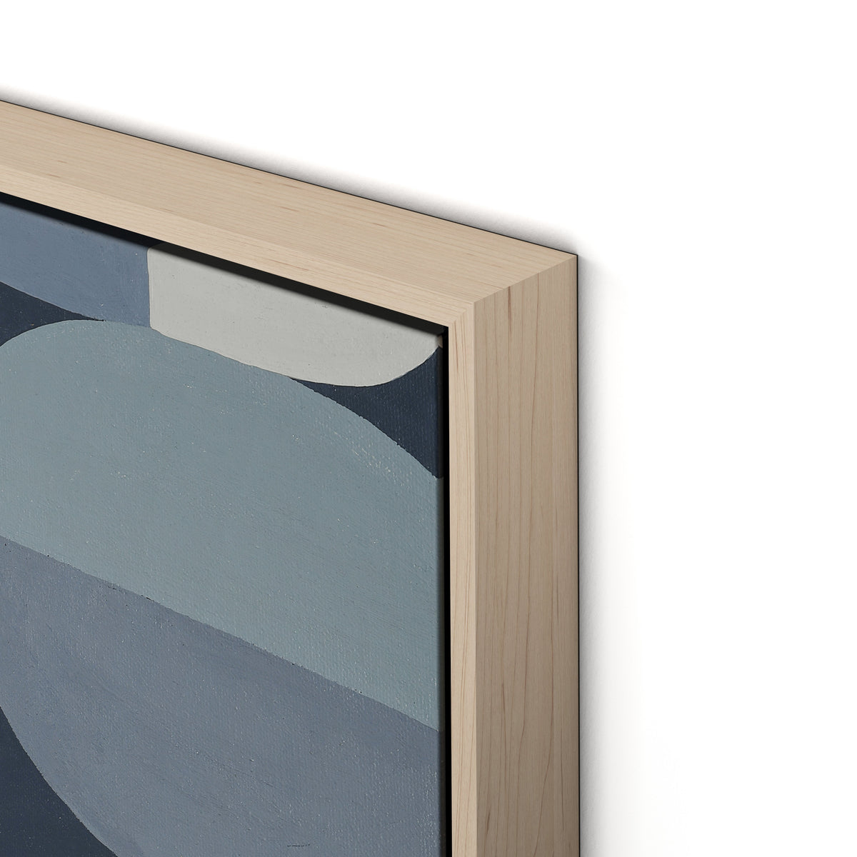 Waterfront Stack Canvas Floater Framed / 24 x 32 in / Natural Maple