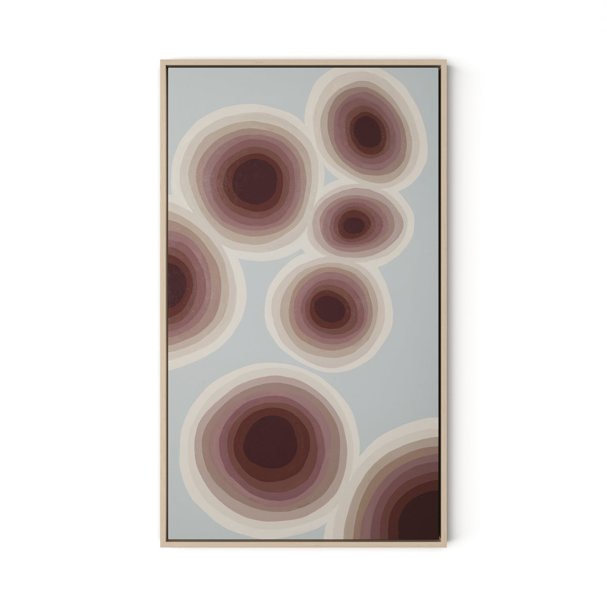 Plum Sky Rounds Canvas Floater Framed / 19 x 32 in / Natural Maple
