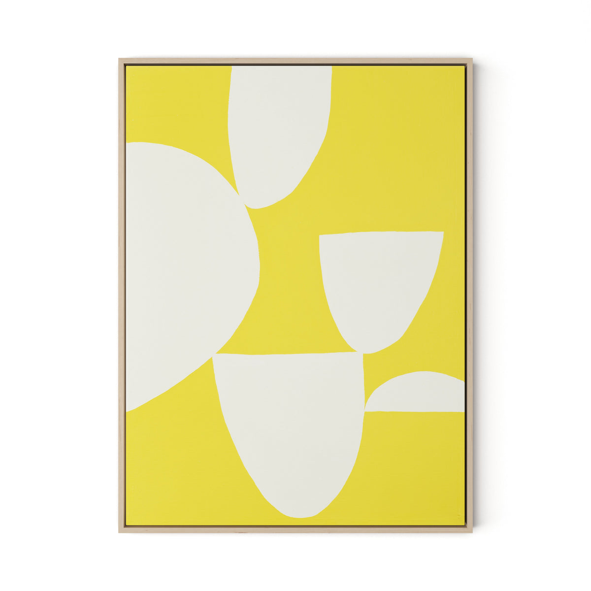 Meditation Goldenrod Canvas Floater Framed / 24 x 32 in / Natural Maple