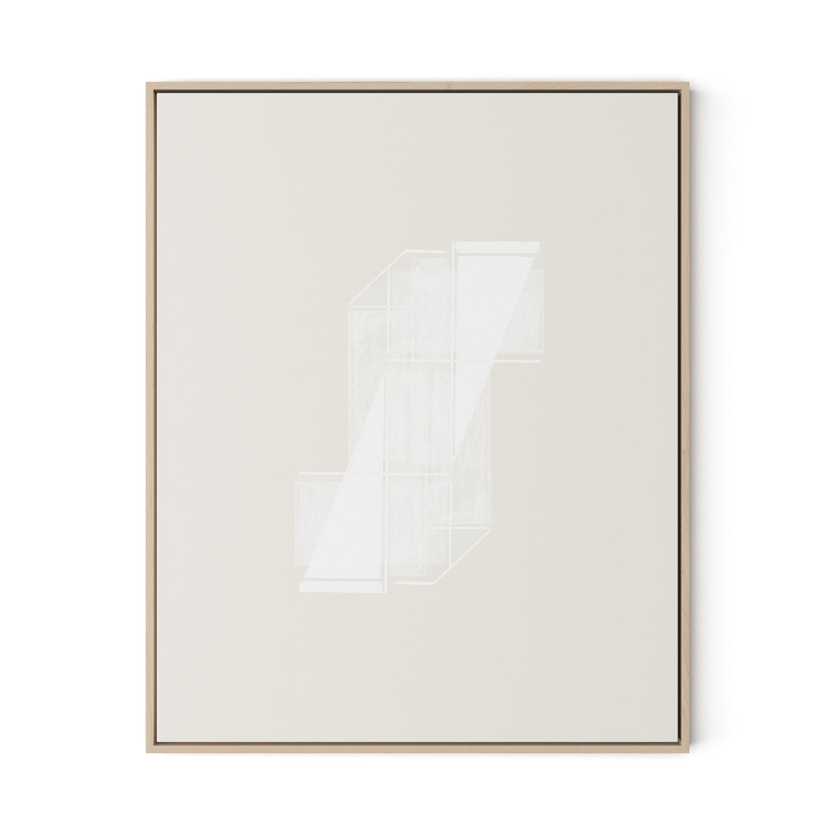 Structure 2 Canvas Floater Framed / 26 x 32 in / Natural Maple