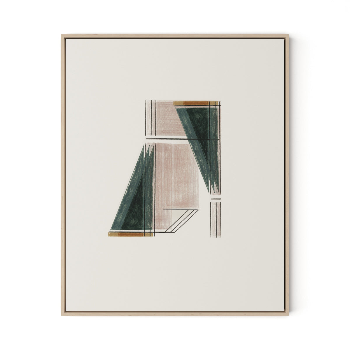 Structure 3 Canvas Floater Framed / 26 x 32 in / Natural Maple