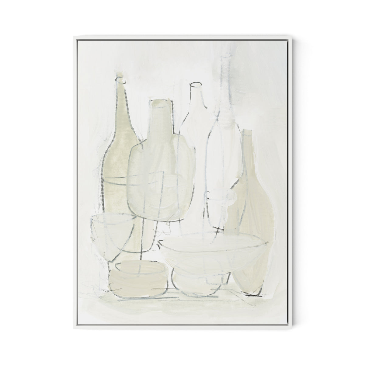 Late Lunch Canvas Floater Framed / 24 x 32 in / White