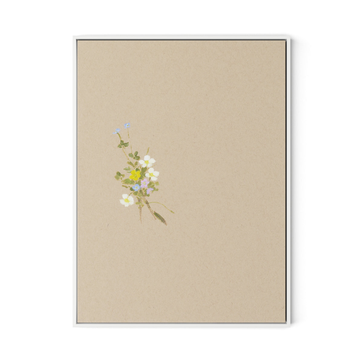 Botanical I Canvas Floater Framed / 24 x 32 in / White