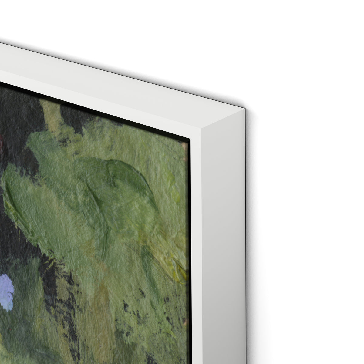 Forget Me Nots Canvas Floater Framed / 29 x 32 in / White