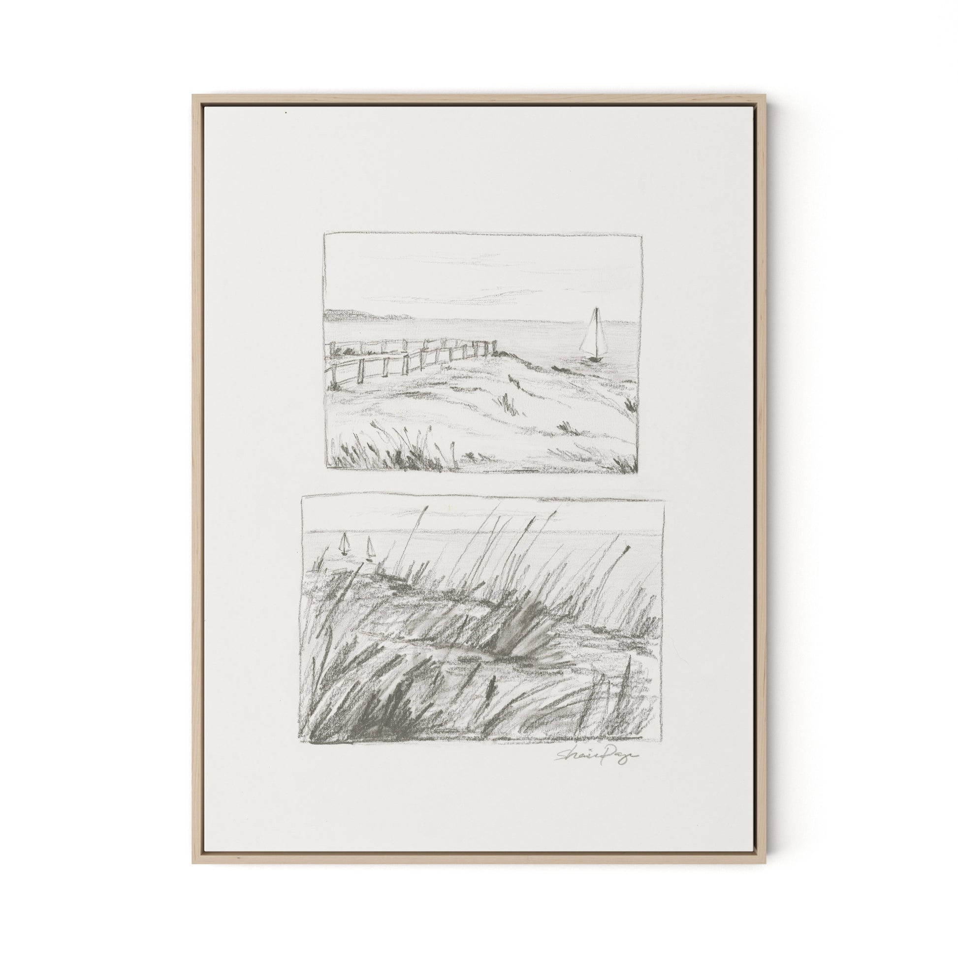 Setting Sail Canvas Floater Framed / 24 x 32 in / Natural Maple