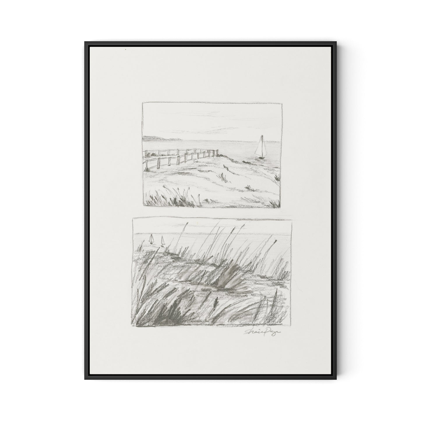 Setting Sail Canvas Floater Framed / 24 x 32 in / Black