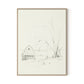 Barn and Tire Swing Canvas Floater Framed / 24 x 32 in / Natural Maple