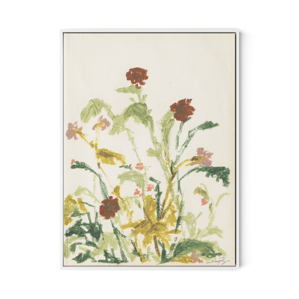Meadow Rue 2 Canvas Floater Framed / 24 x 32 in / White
