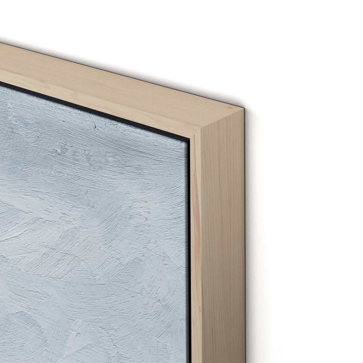 Yellow Flower Field Canvas Floater Framed / 26 x 32 in / Natural Maple