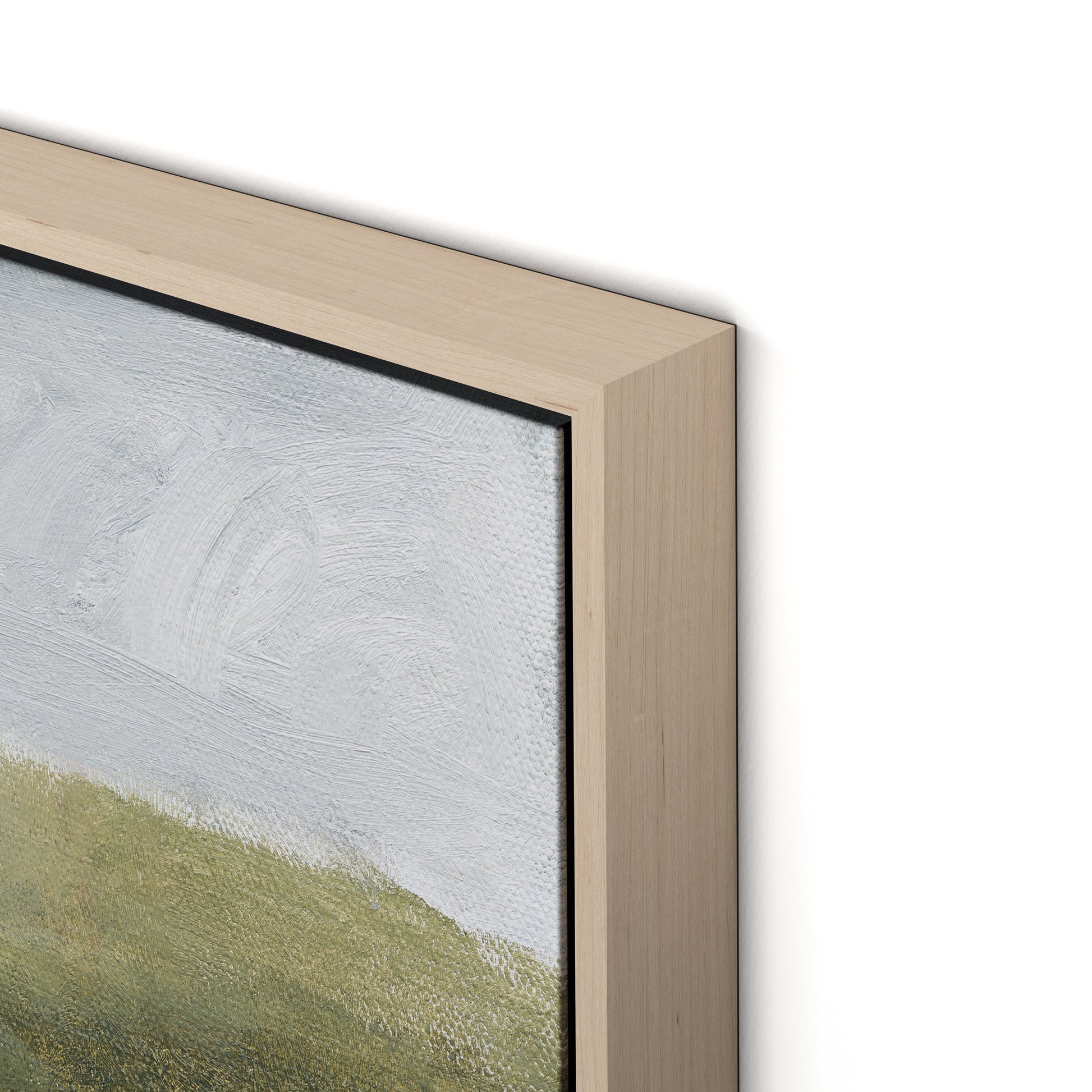 Daisy Field Canvas Floater Framed / 24 x 32 in / Natural Maple