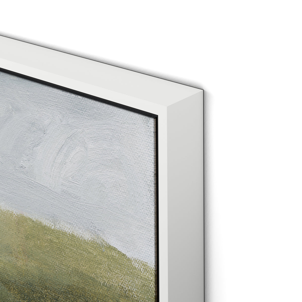 Daisy Field Canvas Floater Framed / 24 x 32 in / White