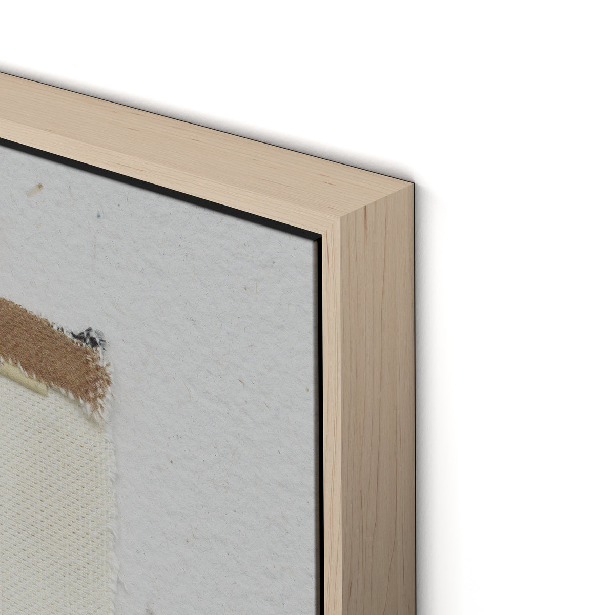 Fabric Collage III Canvas Floater Framed / 27.5 x 32 in / Natural Maple