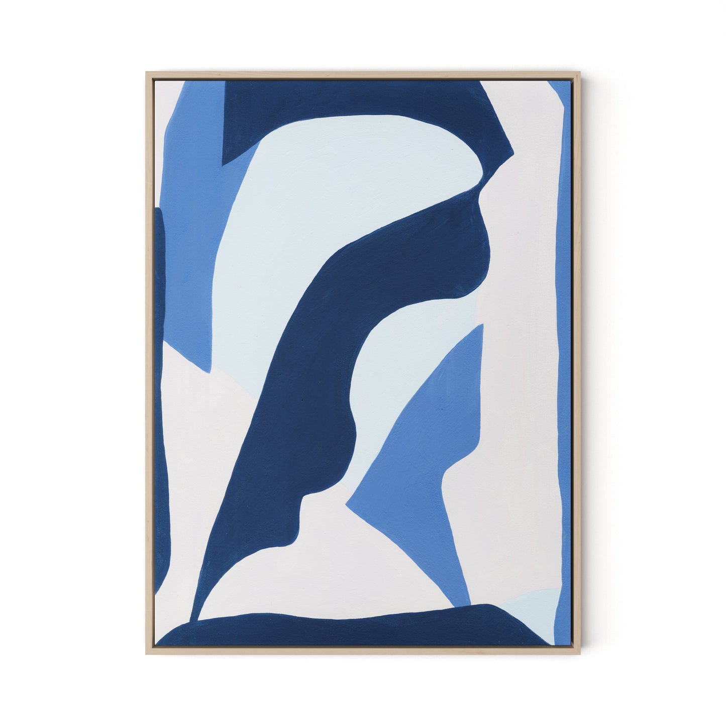 Blue No. 8 Canvas Floater Framed / 24 x 32 in / Natural Maple