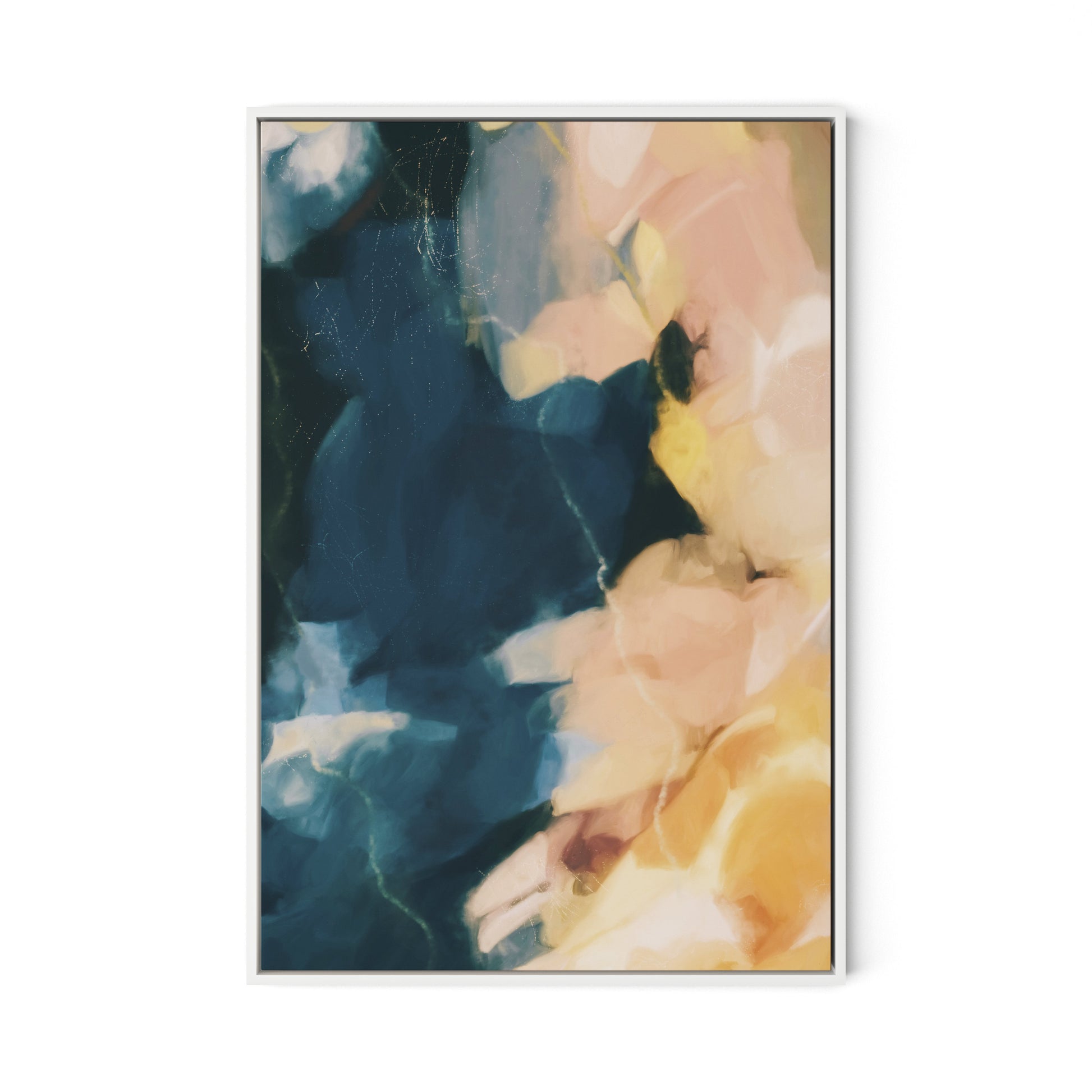 Merielle Canvas Floater Framed / 22 x 32 in / White