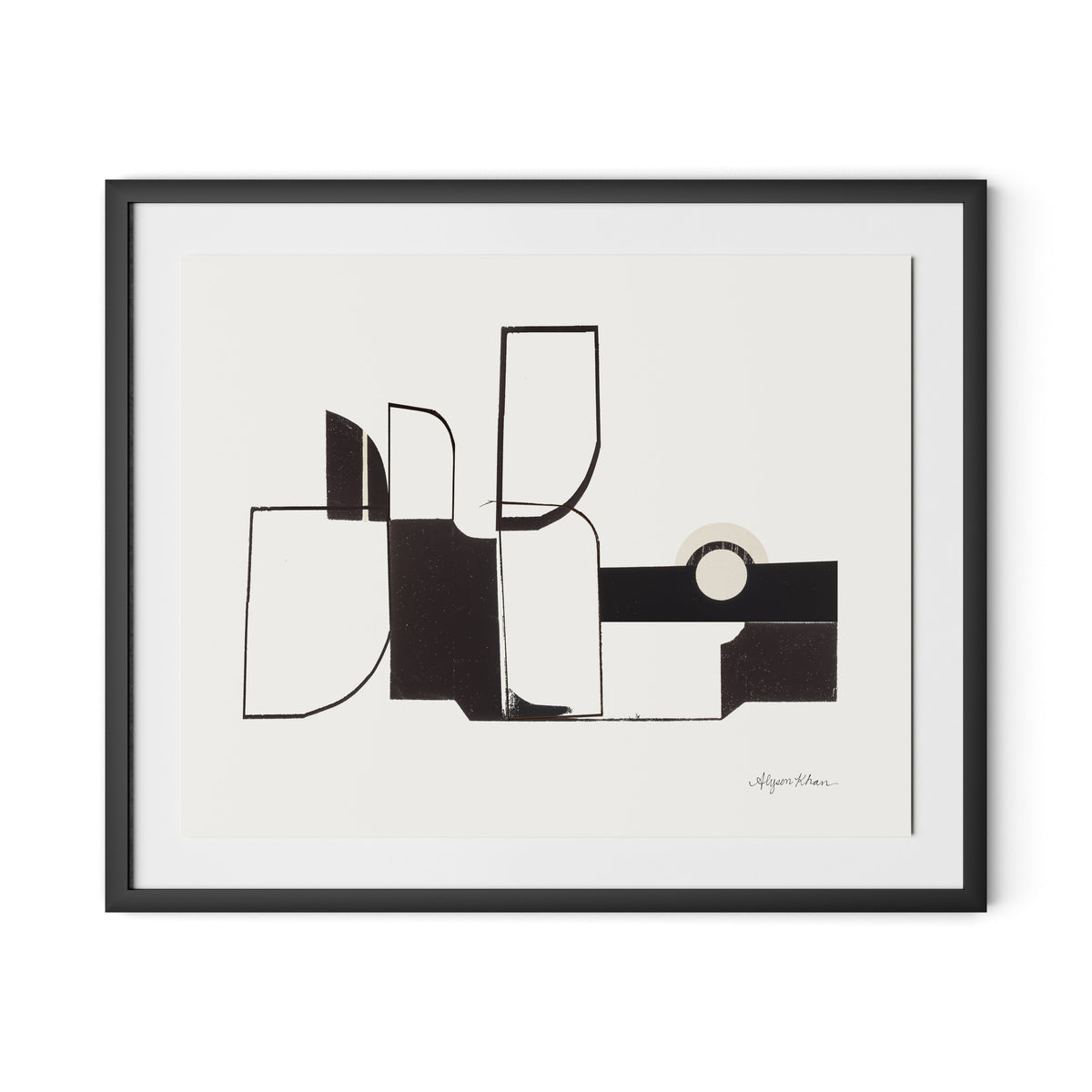 Curves Corners Framed Paper / 32 x 26.5 in / Black