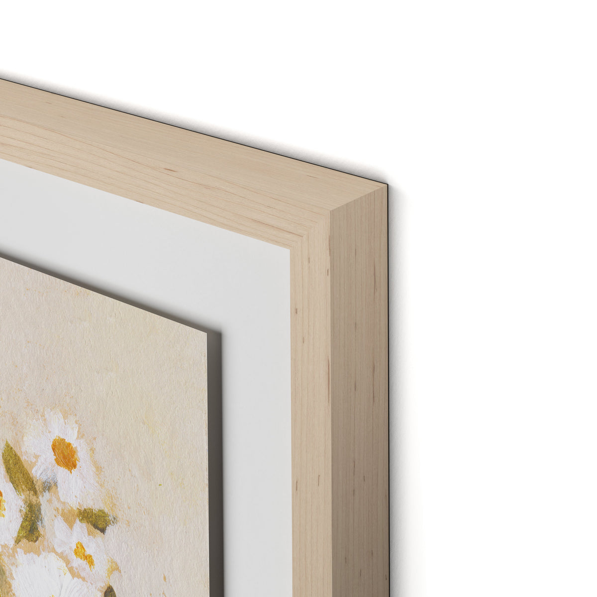 Chorus of Daisies Framed Paper / 32 x 24 in / Natural Maple