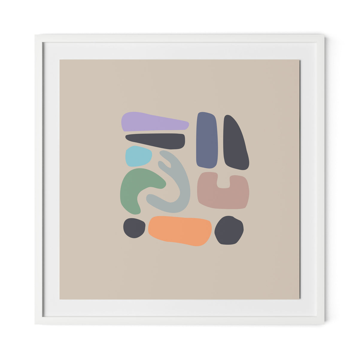 Artifacts 4 Framed Paper / 32 x 32 in / White