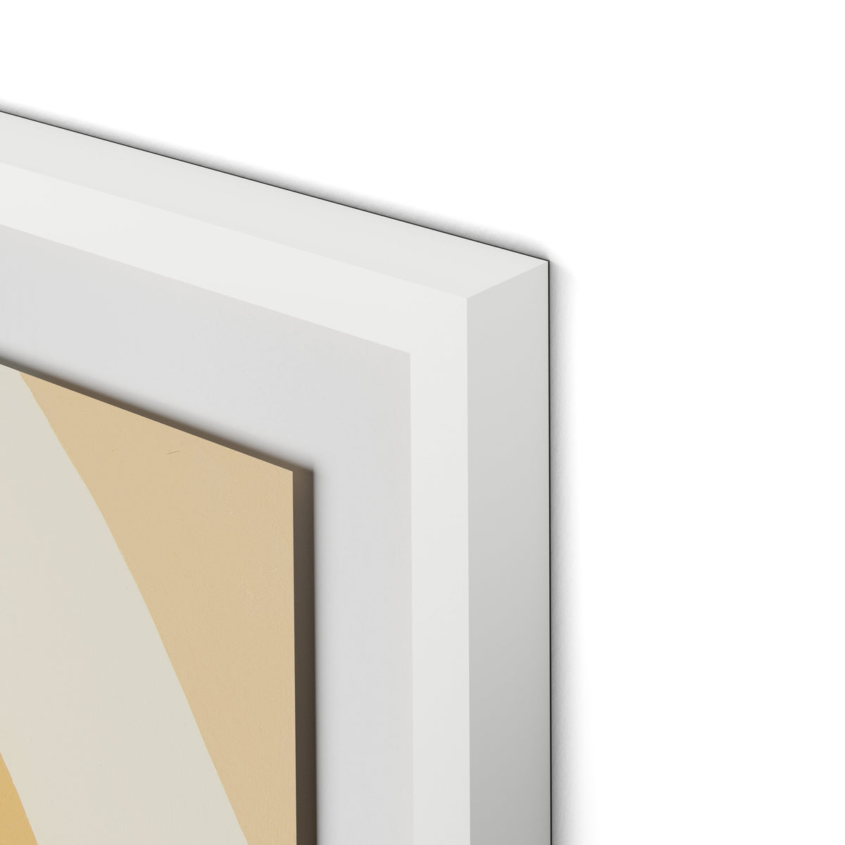 Apricot Cake Stripes Framed Paper / 32 x 32 in / White