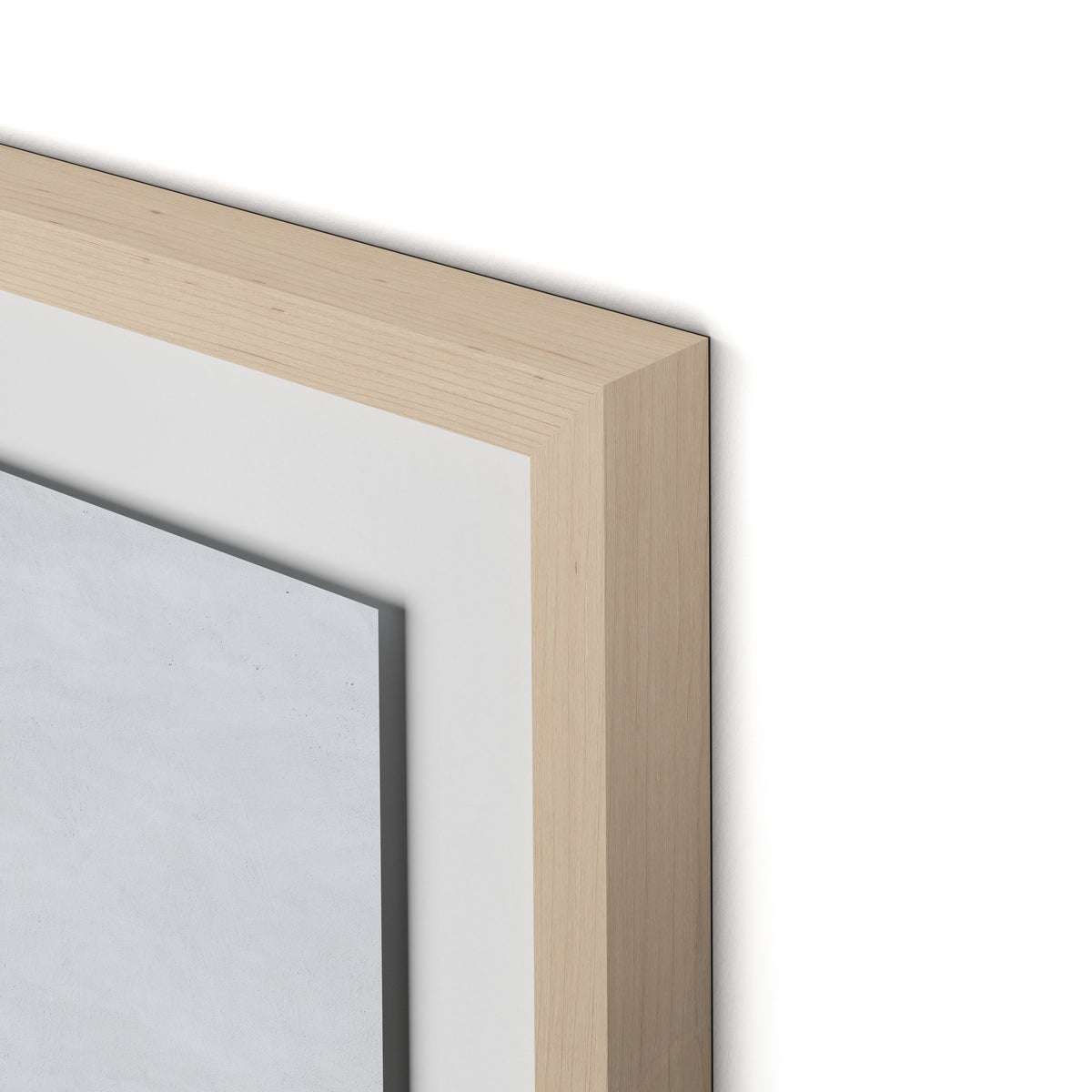 Peaceful Beach Framed Paper / 32 x 32 in / Natural Maple