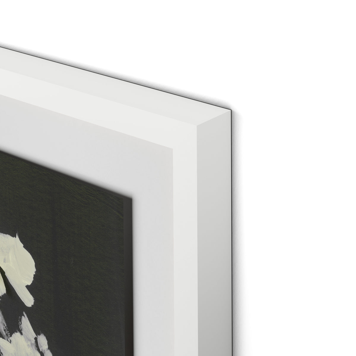 White Blooms Framed Paper / 32 x 32 in / White
