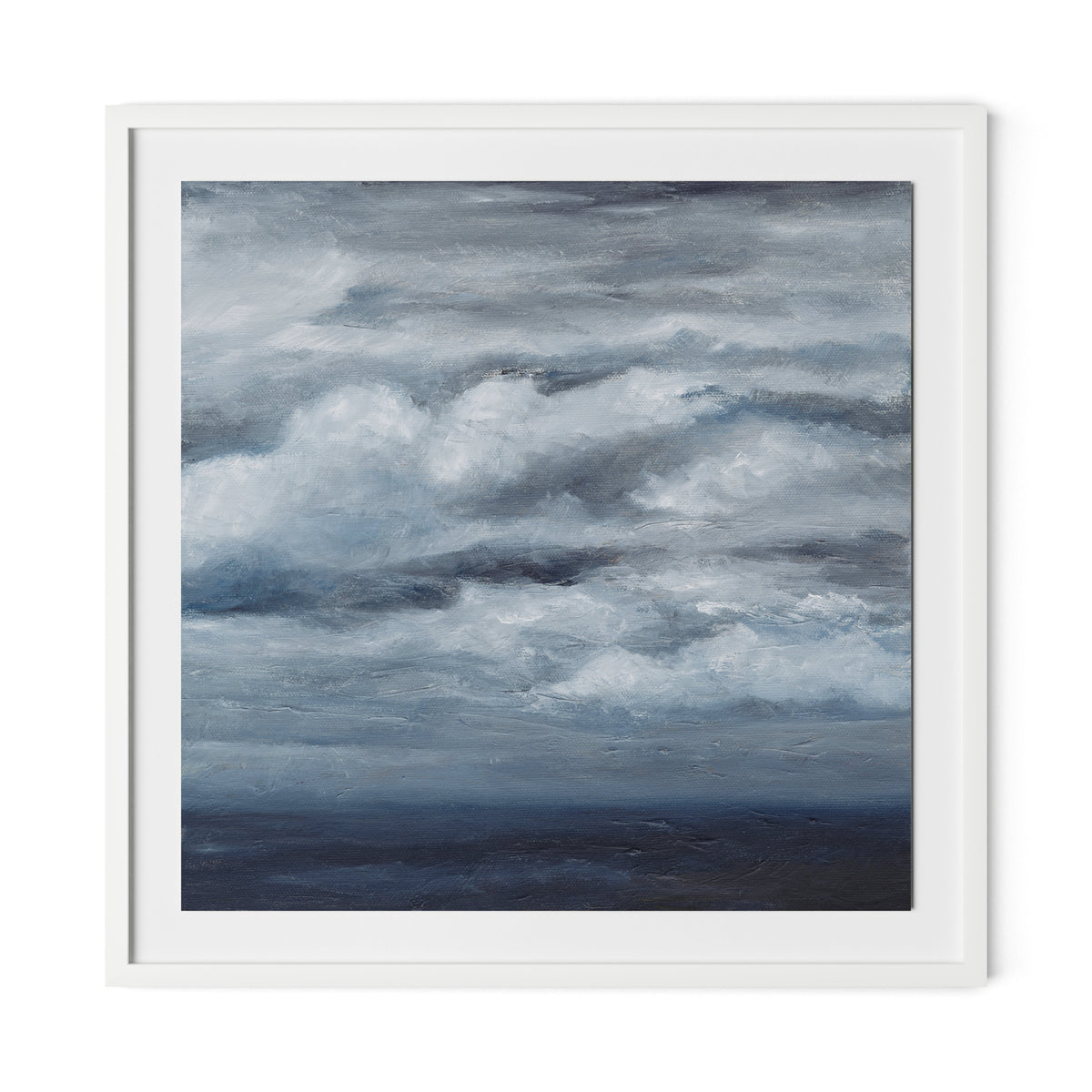 Open Seas Framed Paper / 32 x 32 in / White