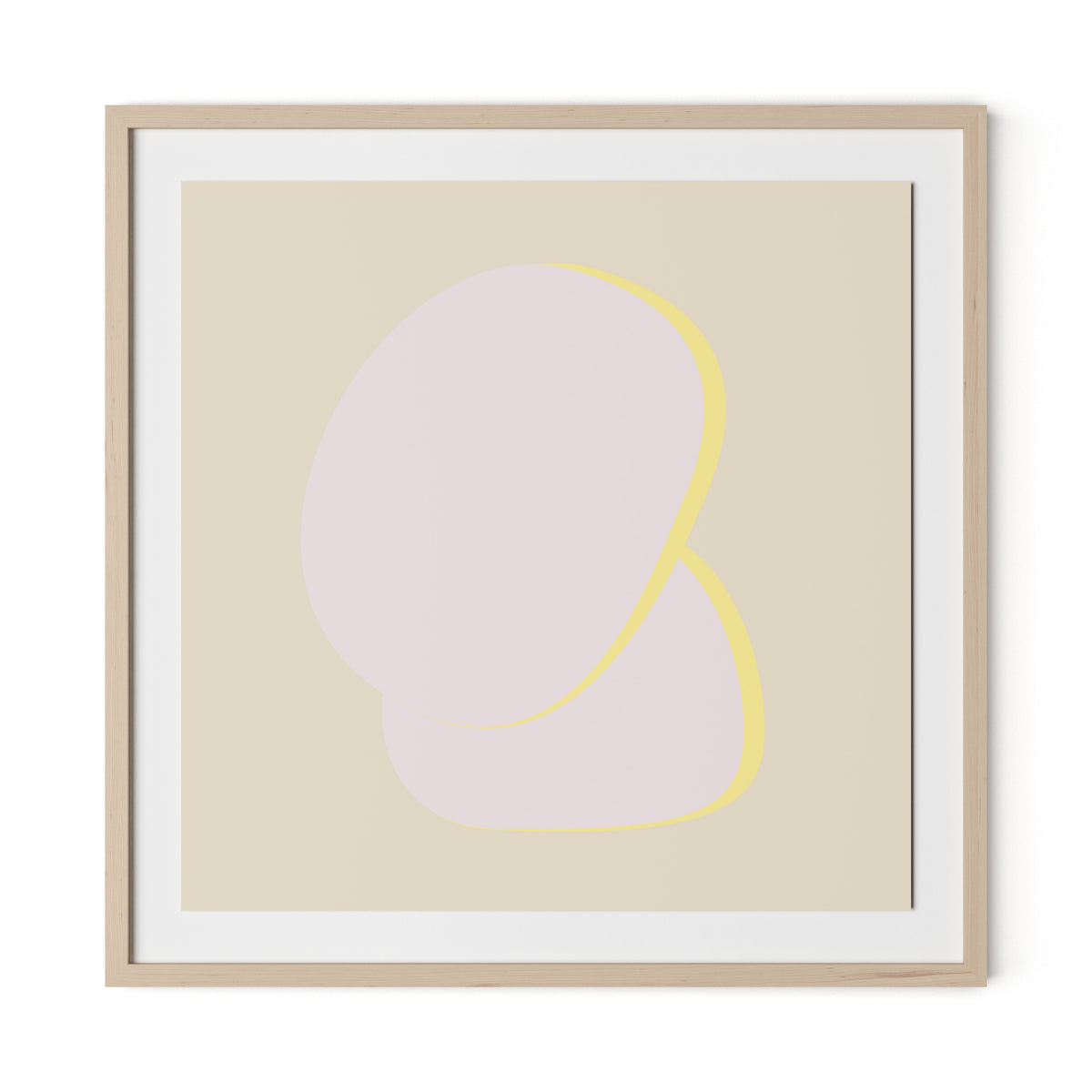 Stones 2 - Recolor 2 Framed Paper / 32 x 32 in / Natural Maple