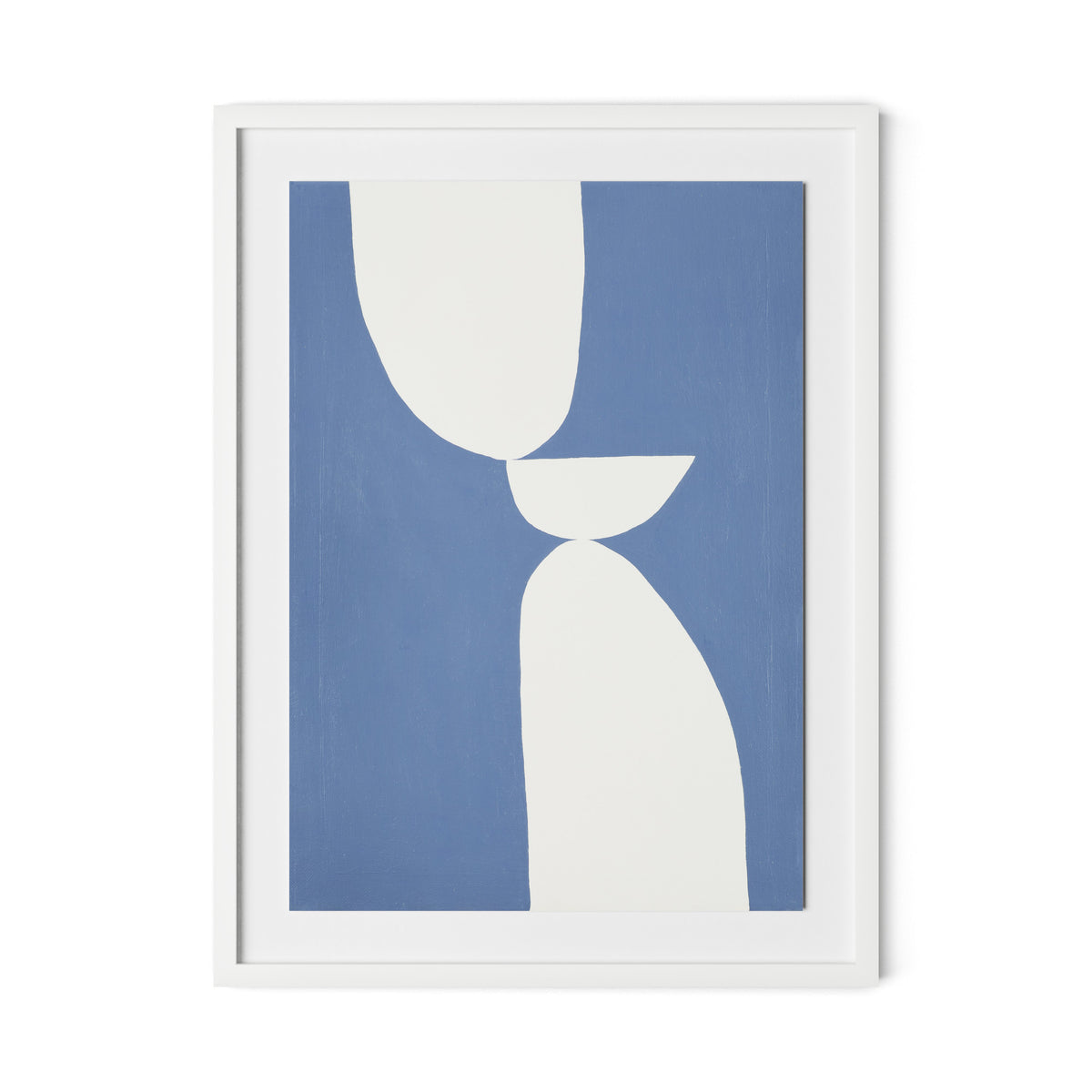 Meditation Blue Framed Paper / 24 x 32 in / White