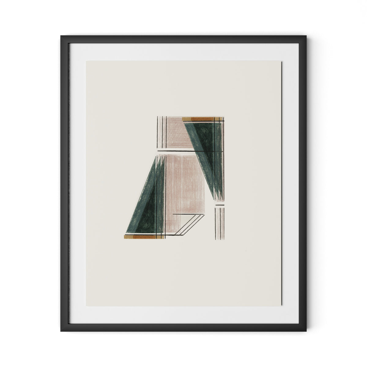 Structure 3 Framed Paper / 26.5 x 32 in / Black
