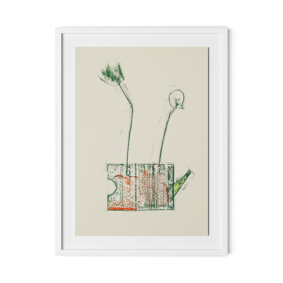 Rubbings 4 Framed Paper / 24 x 32 in / White