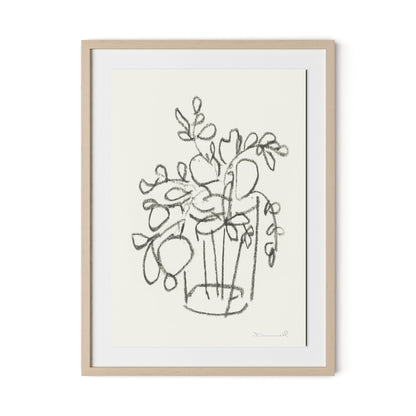 House Plant Framed Paper / 24 x 32 in / Natural Maple
