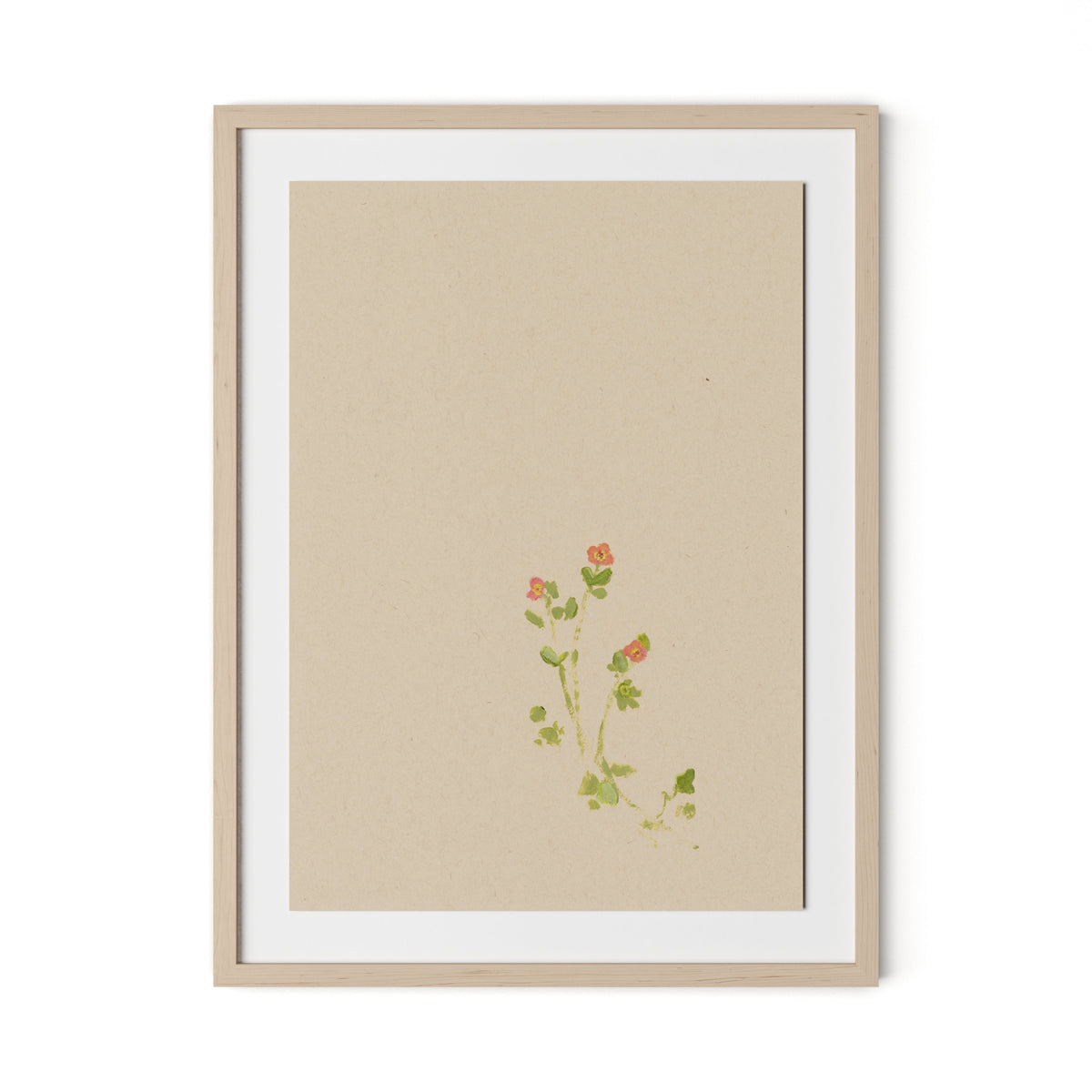 Botanical IV Framed Paper / 24 x 32 in / Natural Maple