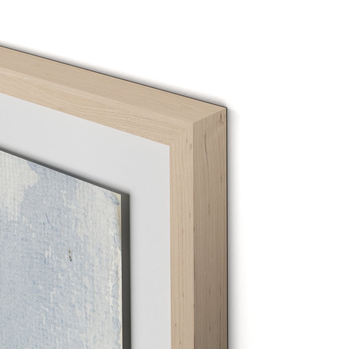 Olive Branch Abstract Framed Paper / 30.5 x 32 in / Natural Maple