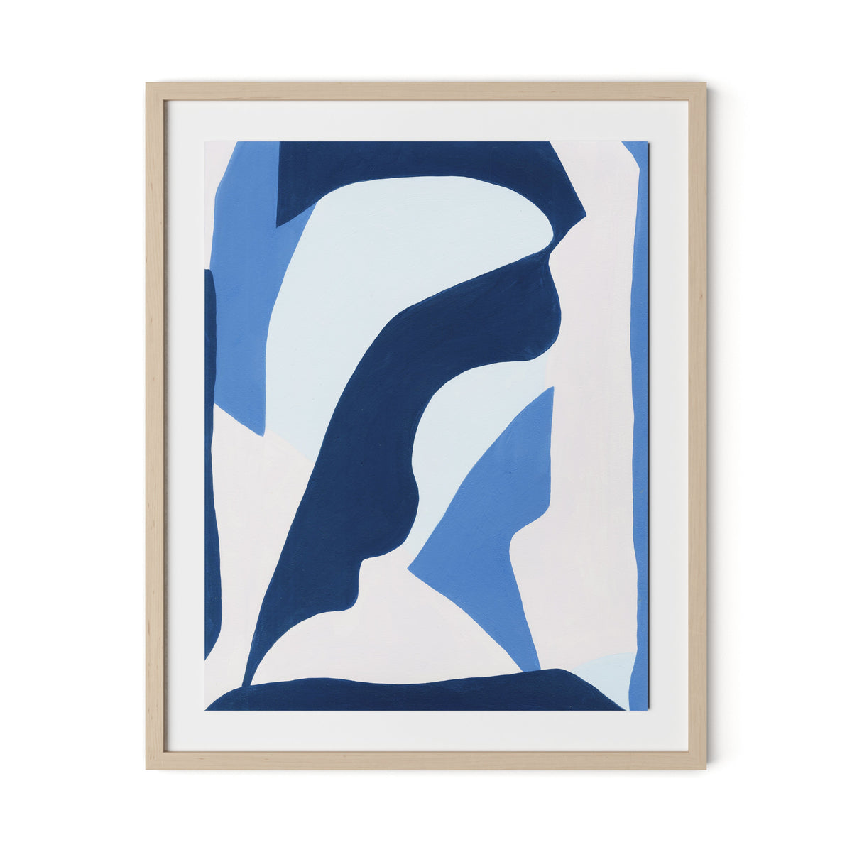 Blue No. 8 Framed Paper / 26 x 32 in / Natural Maple