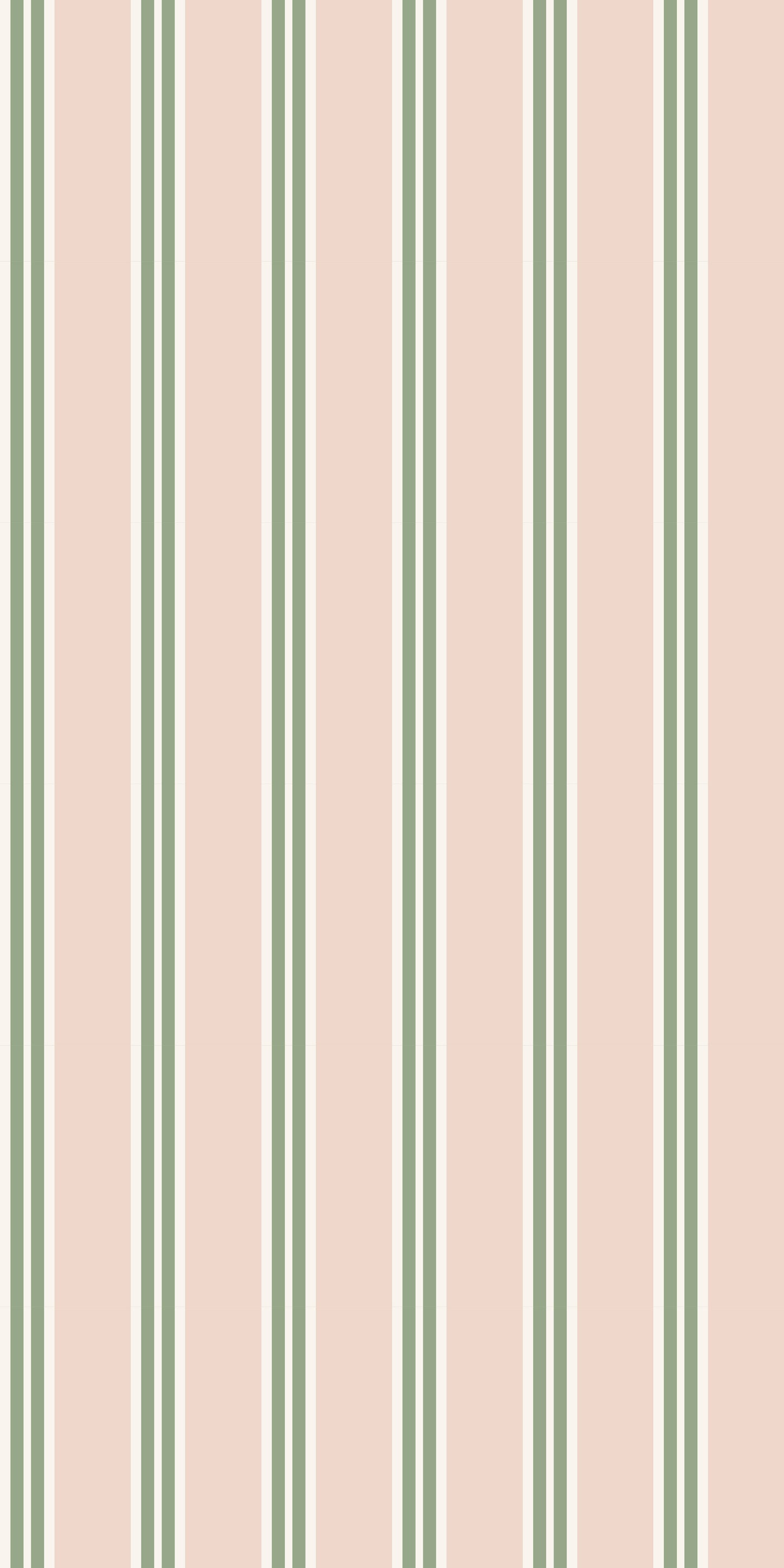 Image of Charlie Stripe in Blush/Leaf Wallpaper