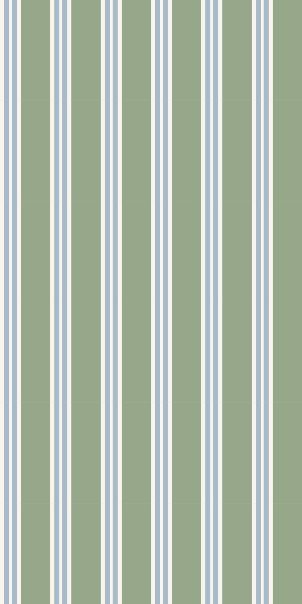 Image of Charlie Stripe in Powder/Leaf Wallpaper