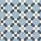 Image of Checkerboard Geo in Powder/Navy Wallpaper