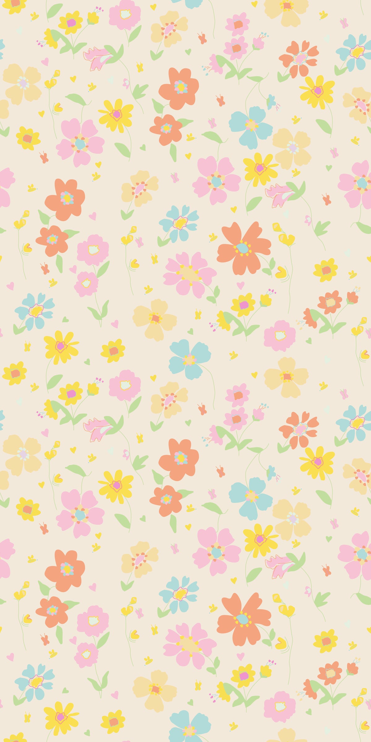 Image of Childhood Floral in Pastel Wallpaper