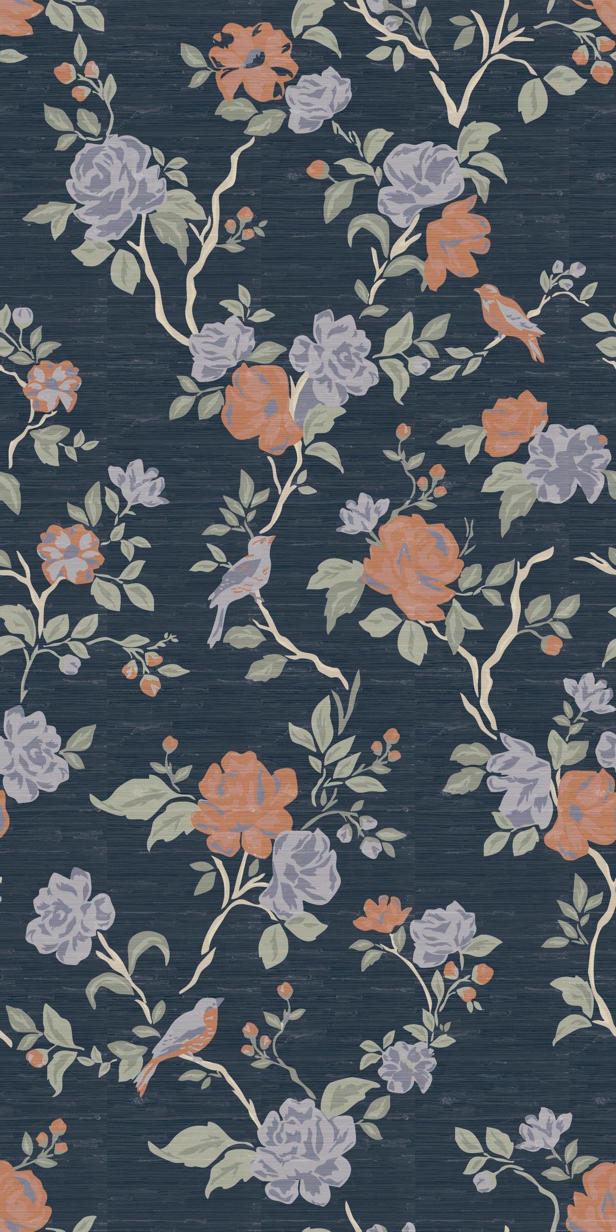 Image of Climbing Blossom in Indigo Multi Wallpaper