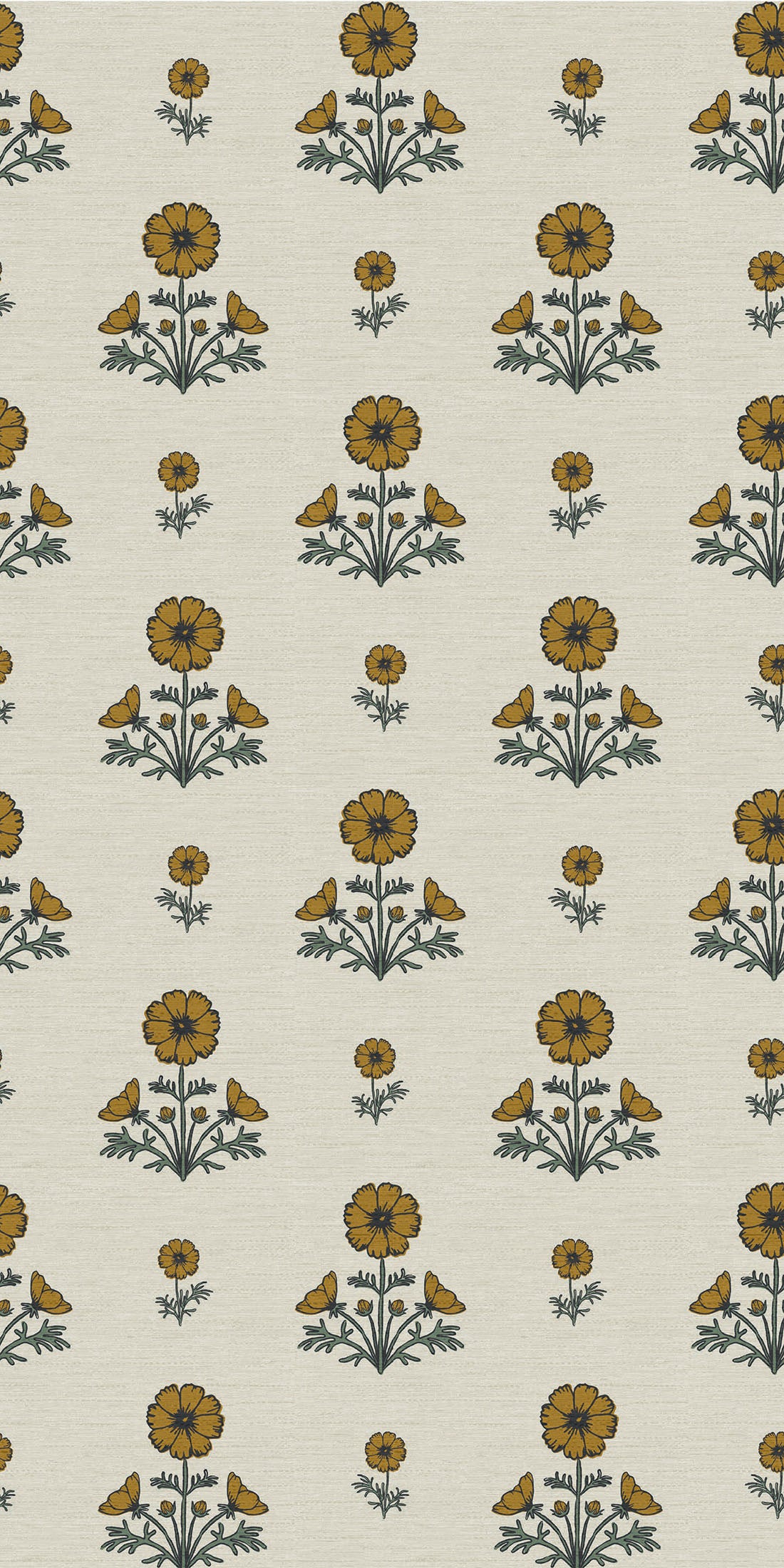 Image of Cosmo Block Print in Mustard/Light Tan Wallpaper