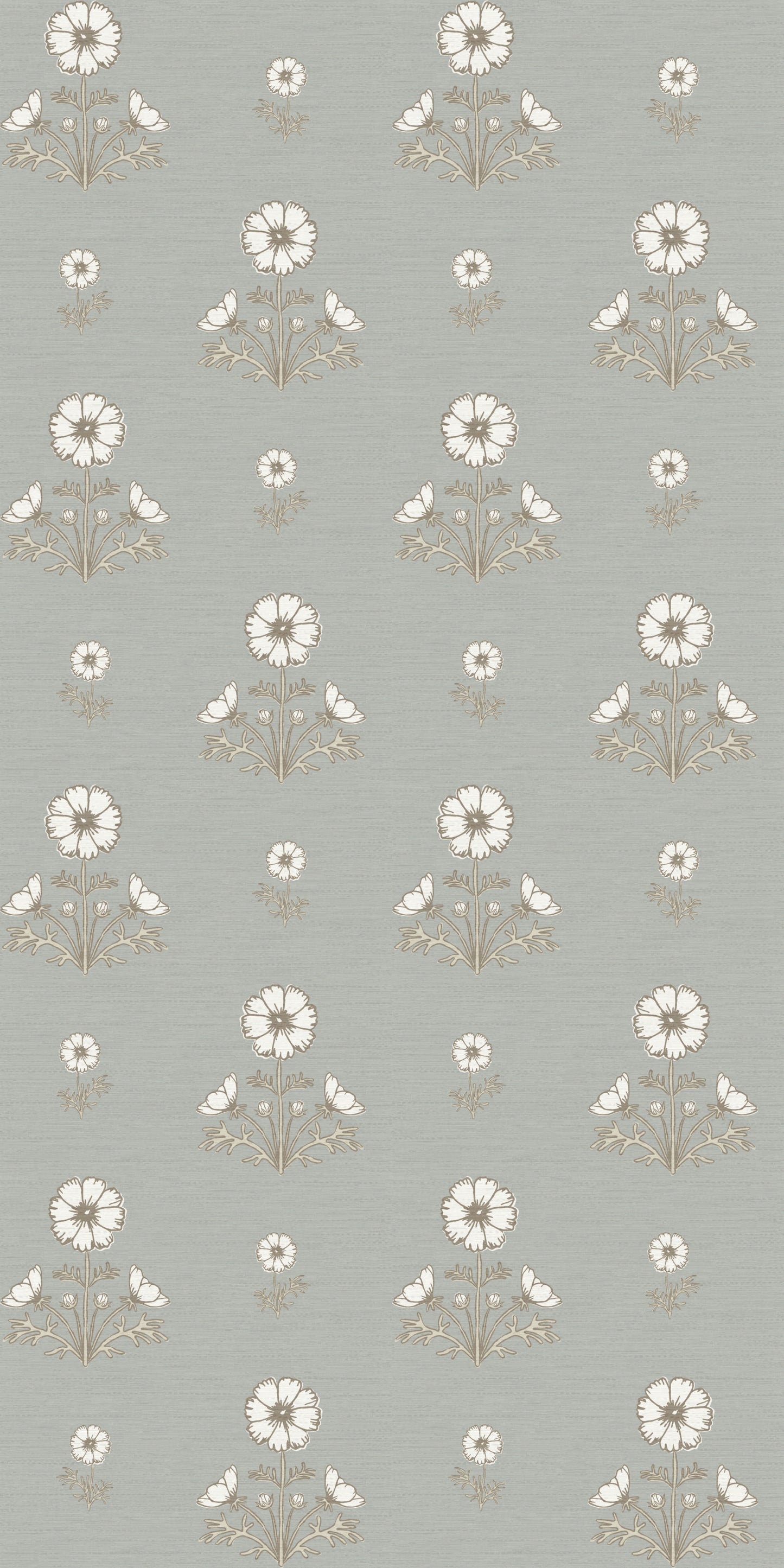 Image of Cosmo Block Print in White/Blue/Gray Wallpaper