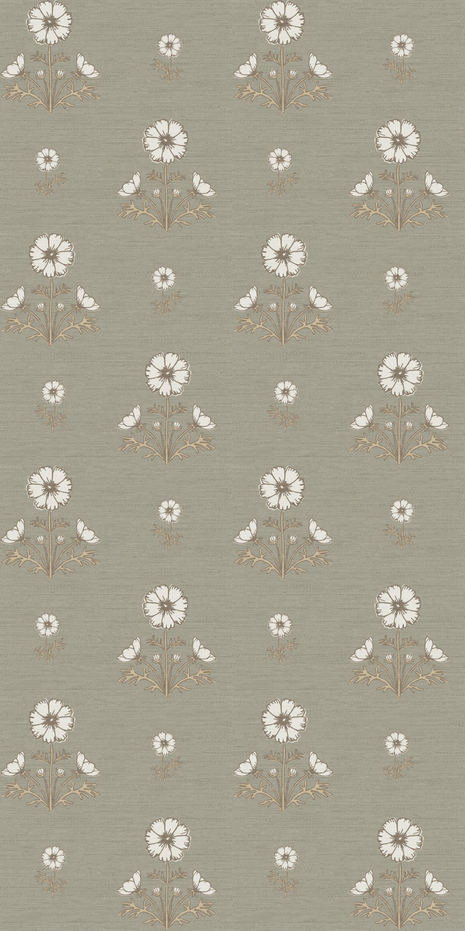 Image of Cosmo Block Print in White/Sage Wallpaper