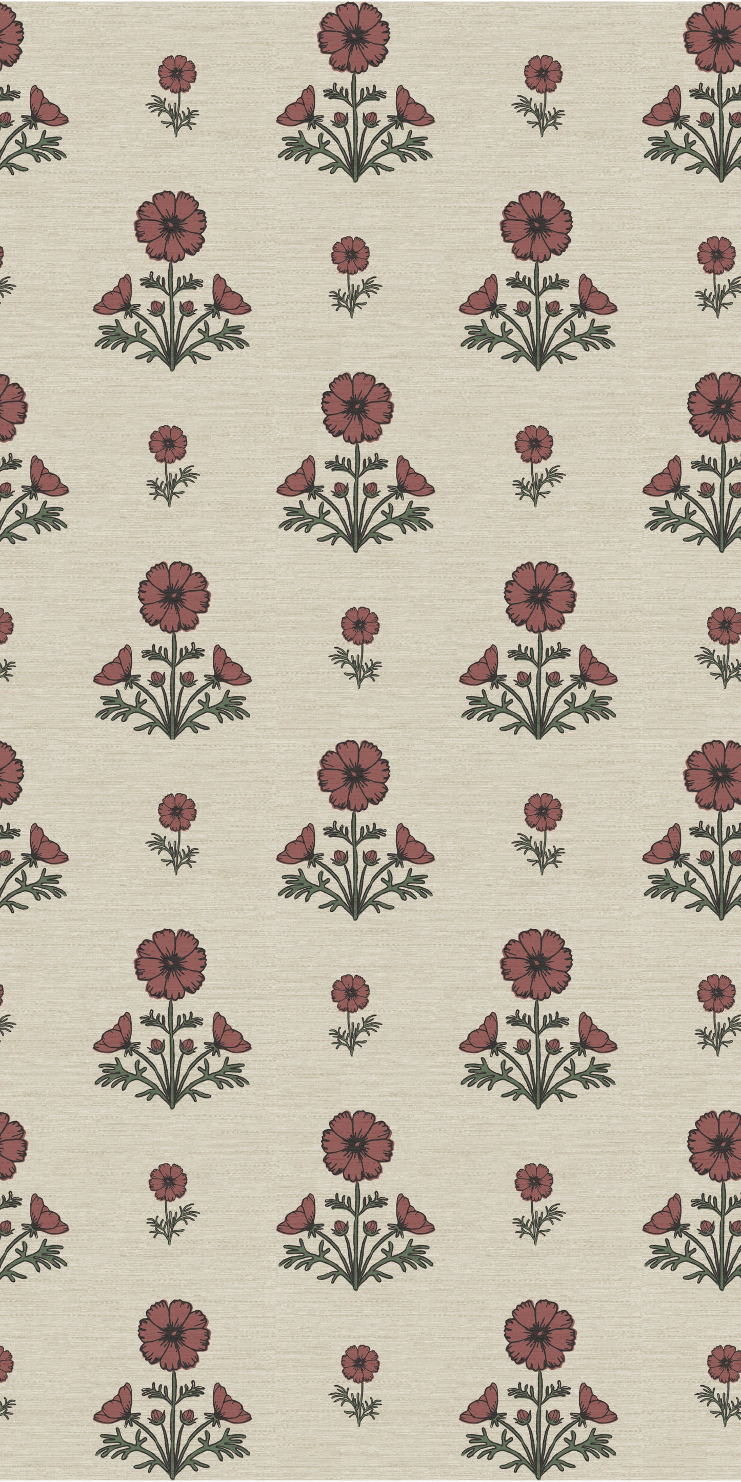 Image of Cosmo Block Print in Pink/Light Tan Wallpaper
