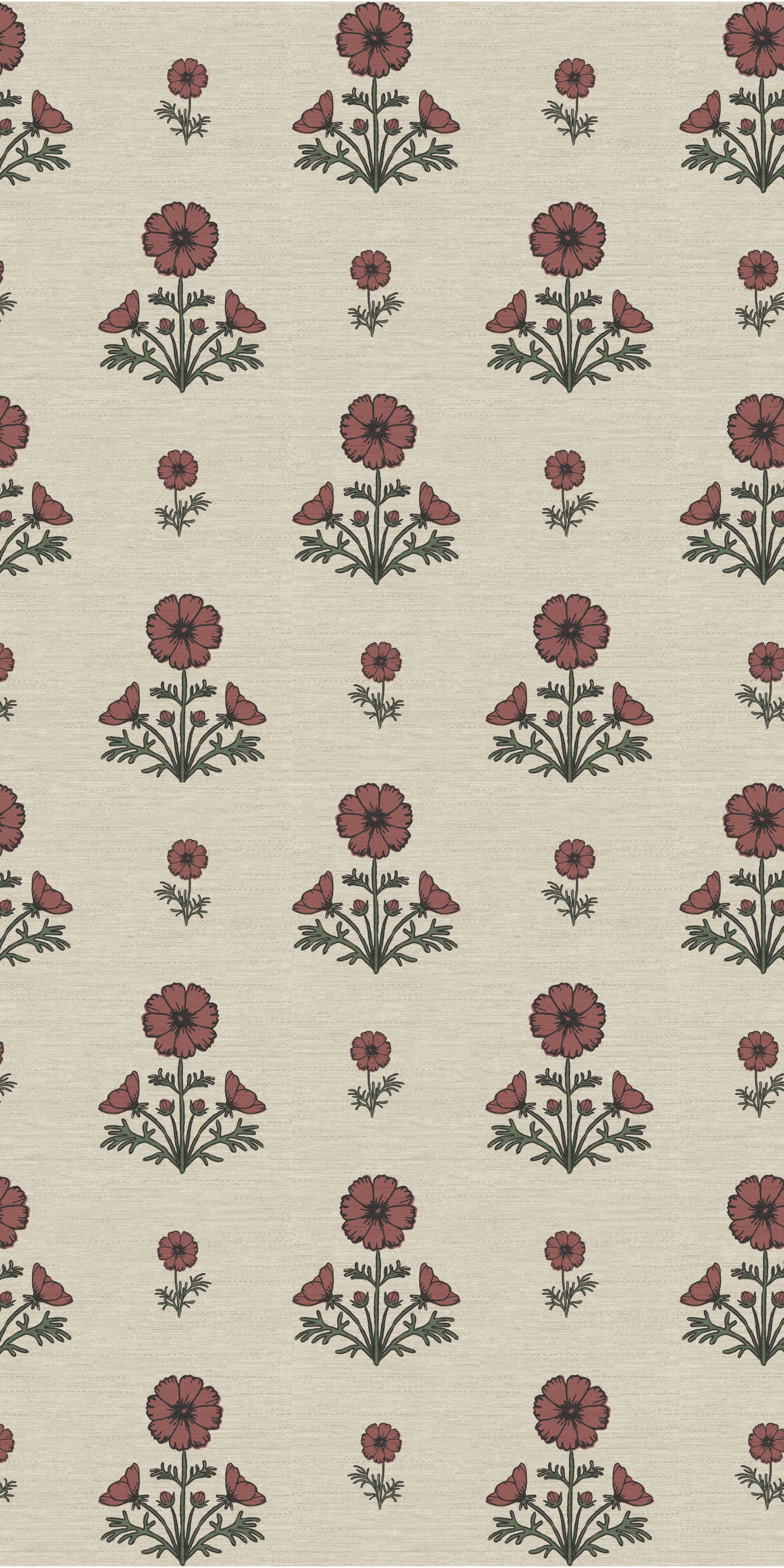 Image of Cosmo Block Print in Pink/Light Tan Wallpaper